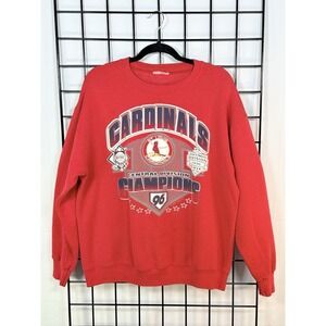 Vintage St. Louis Cardinals 1996 Division Champs Crewneck Mens L Red 90s‎ Sporty